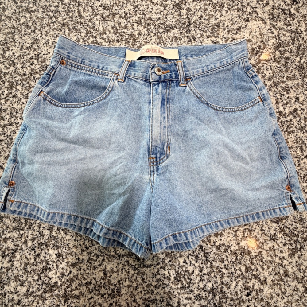 VTG Gap Denim Jean Shorts Women 8 Light Wash High Rise Y2K Indie Sleeze